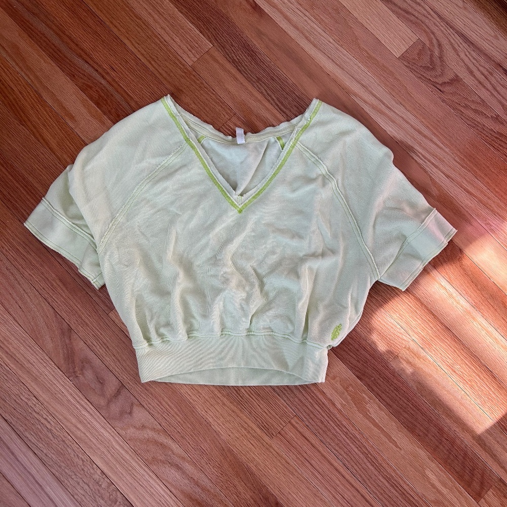 Free People Movement Lime Green Slouchy Activewear Tee